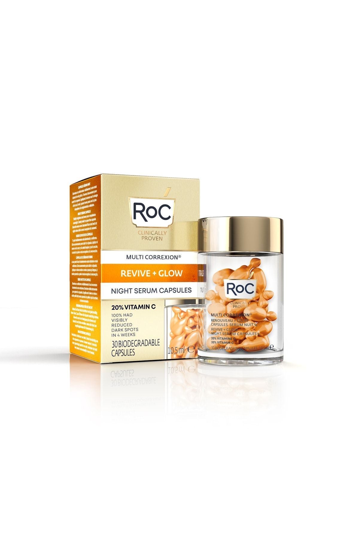 Roc Cildi Aydınlatıcı Kapsül Serum 30 Kapsül + RoC Nem ve Canlılık Veren Kapsül Serum 10 Kapsül 2li Set