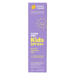 Cancer Council SPF50+ Clear Zinc Kids Sunscreen Çocuklar için Güneş Kremi 110Gr