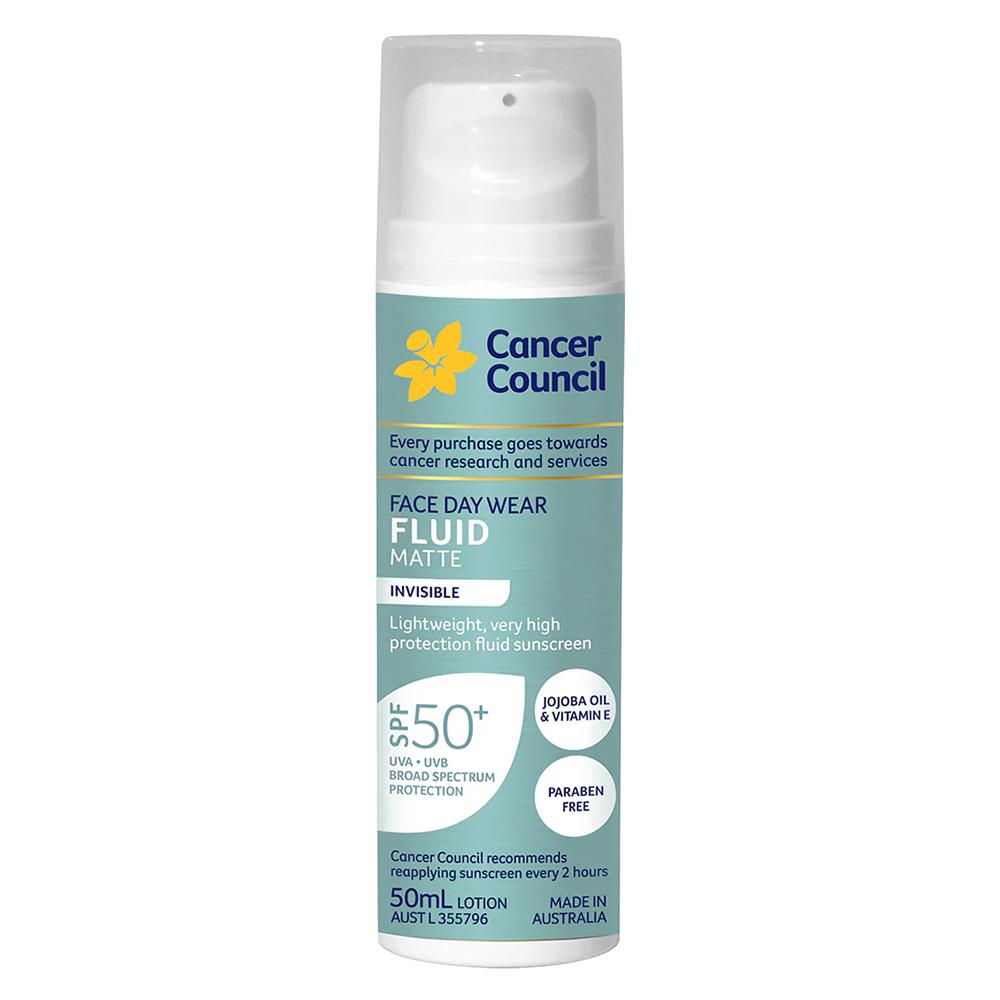 Cancer Council SPF50+ Face Day Wear Fluid Matte Invisible Mat Yüz Güneş Kremi 50ML