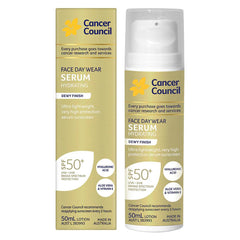 Cancer Council SPF50+ Face Day Wear Serum Hydrating  Dewy Finish Yüz Güneş Kremi 50ML