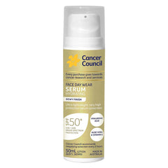 Cancer Council SPF50+ Face Day Wear Serum Hydrating  Dewy Finish Yüz Güneş Kremi 50ML