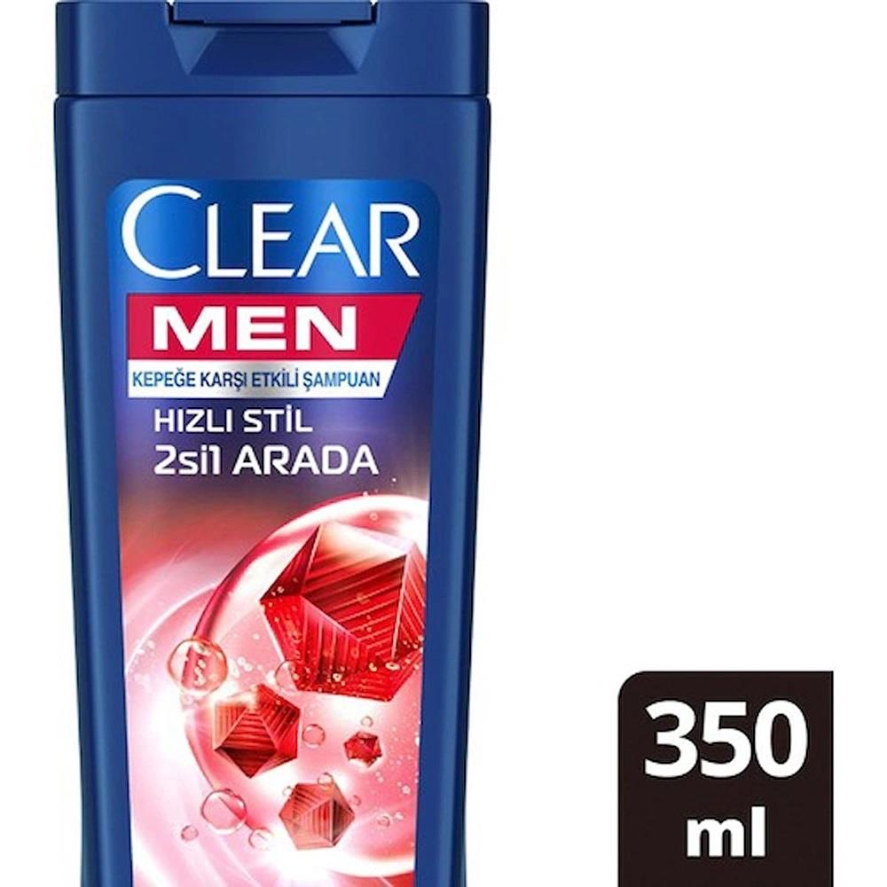 Clear Men Hızlı Stil 2si1 Arada Kolay Şekil Alan Saçlar Kepeğe Karşı Etkili Şampuan 350ML