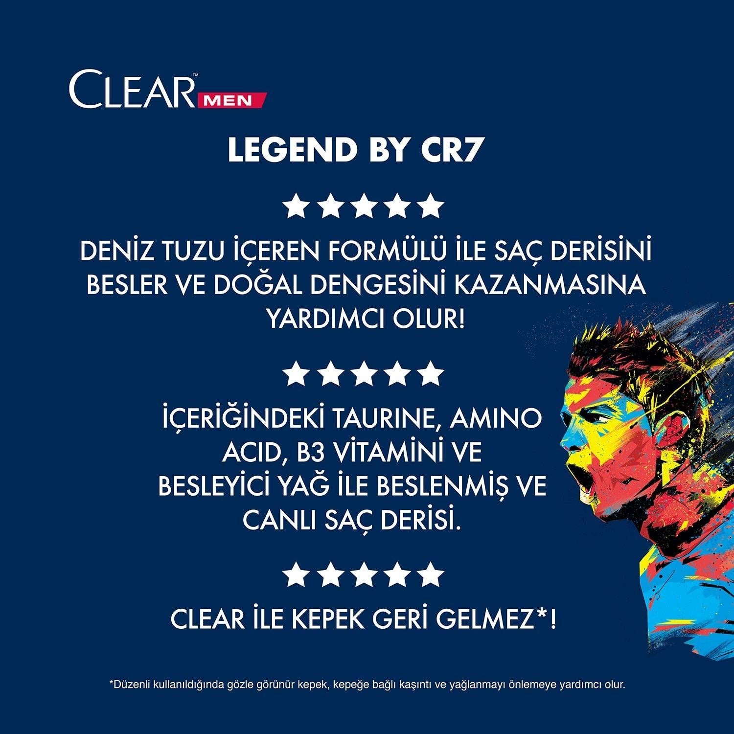 Clear Men Legend By CR7 Cristiano Ronaldo Kepeğe Karşı Etkili Şampuan 350ML