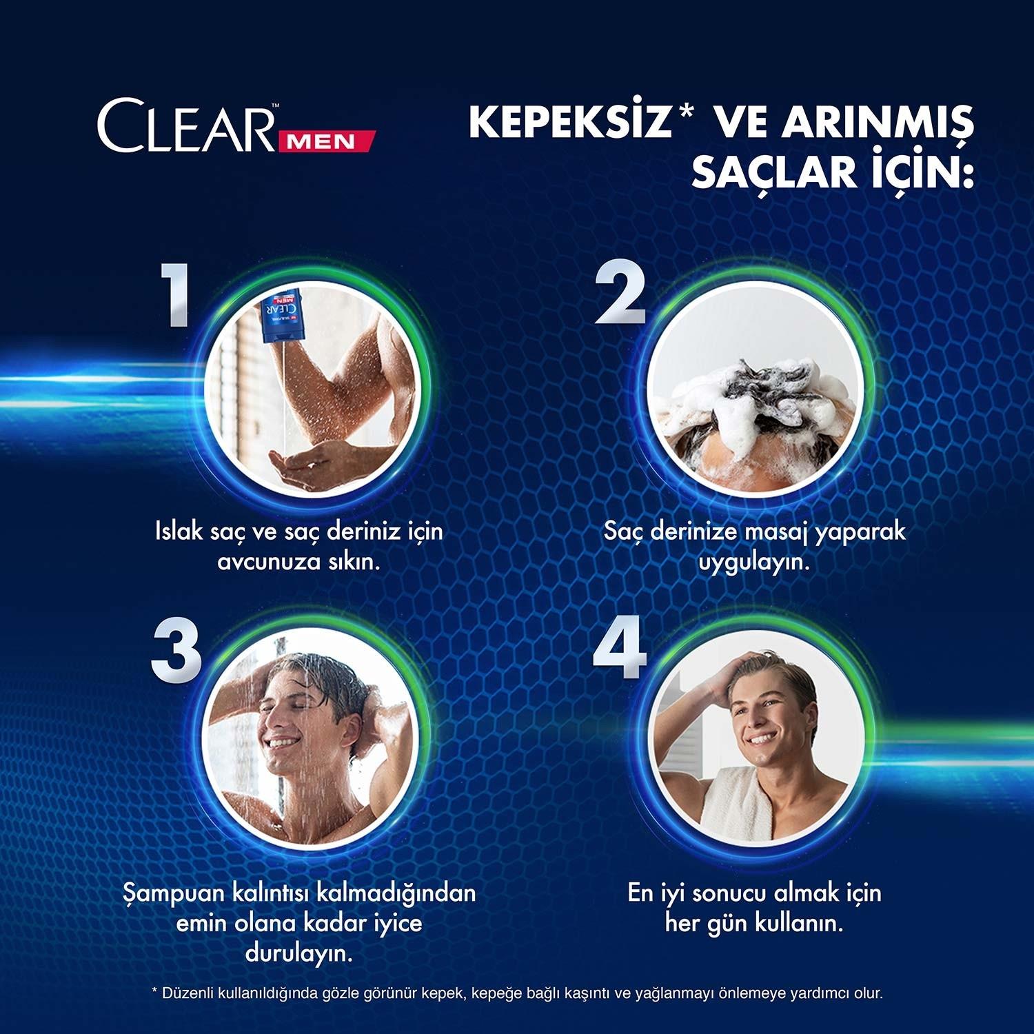 Clear Men Limon Özlü Yağlı Saç Derisi İçin Kepeğe Karşı Etkili Şampuan 350ML