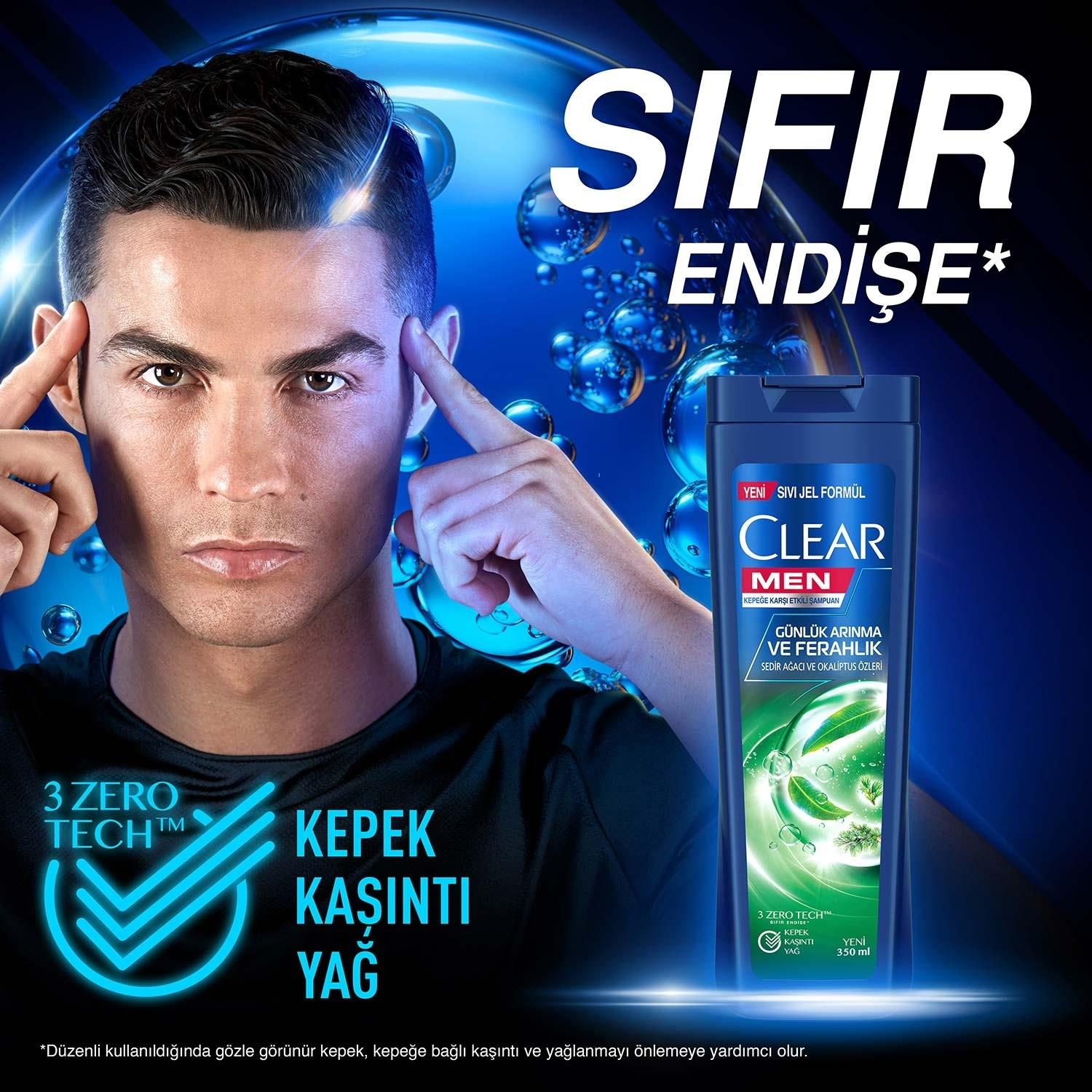 Clear Men Sedir Ağacı ve Okaliptus Özleri Günlük Arınma ve Ferahlık Şampuan 350ML