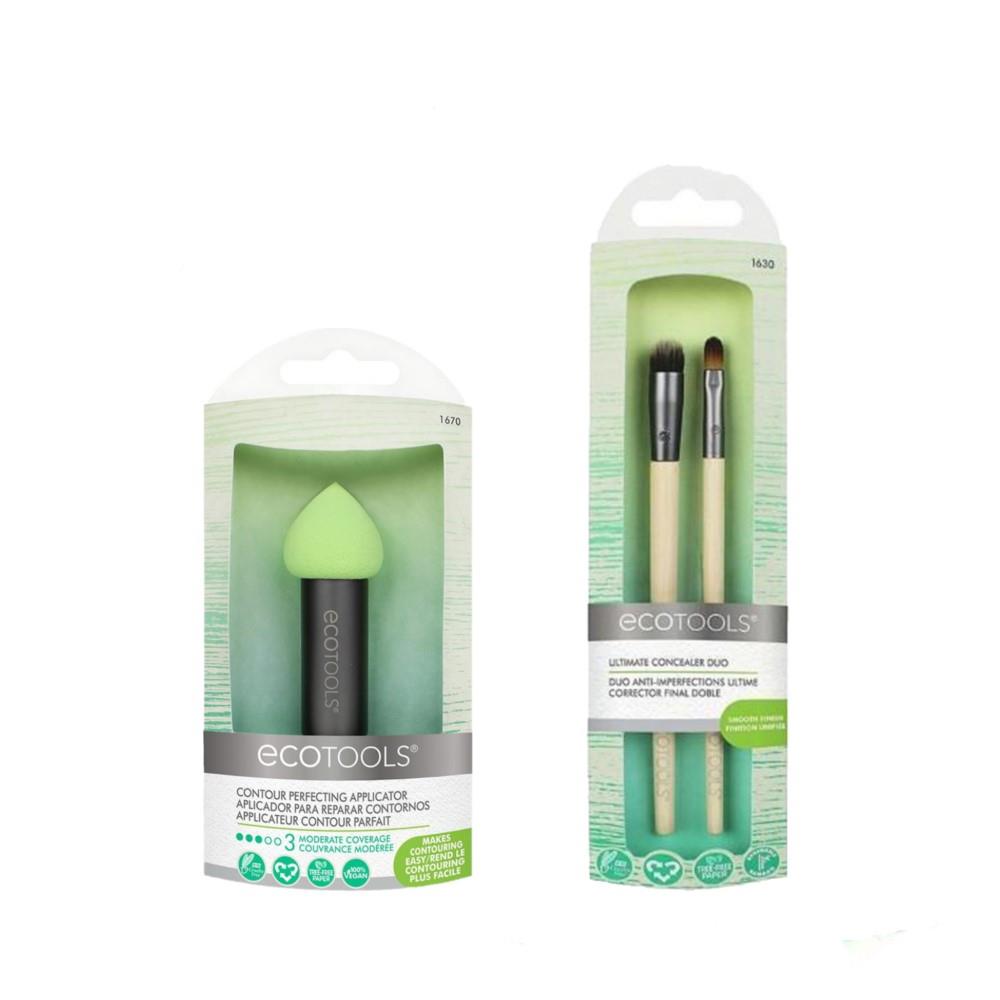 Ecotools EC-1670 Kontür Aplikatör 2li Set ve Ecotools 2li Kapatıcı Fırçası 2li Set Fırçası