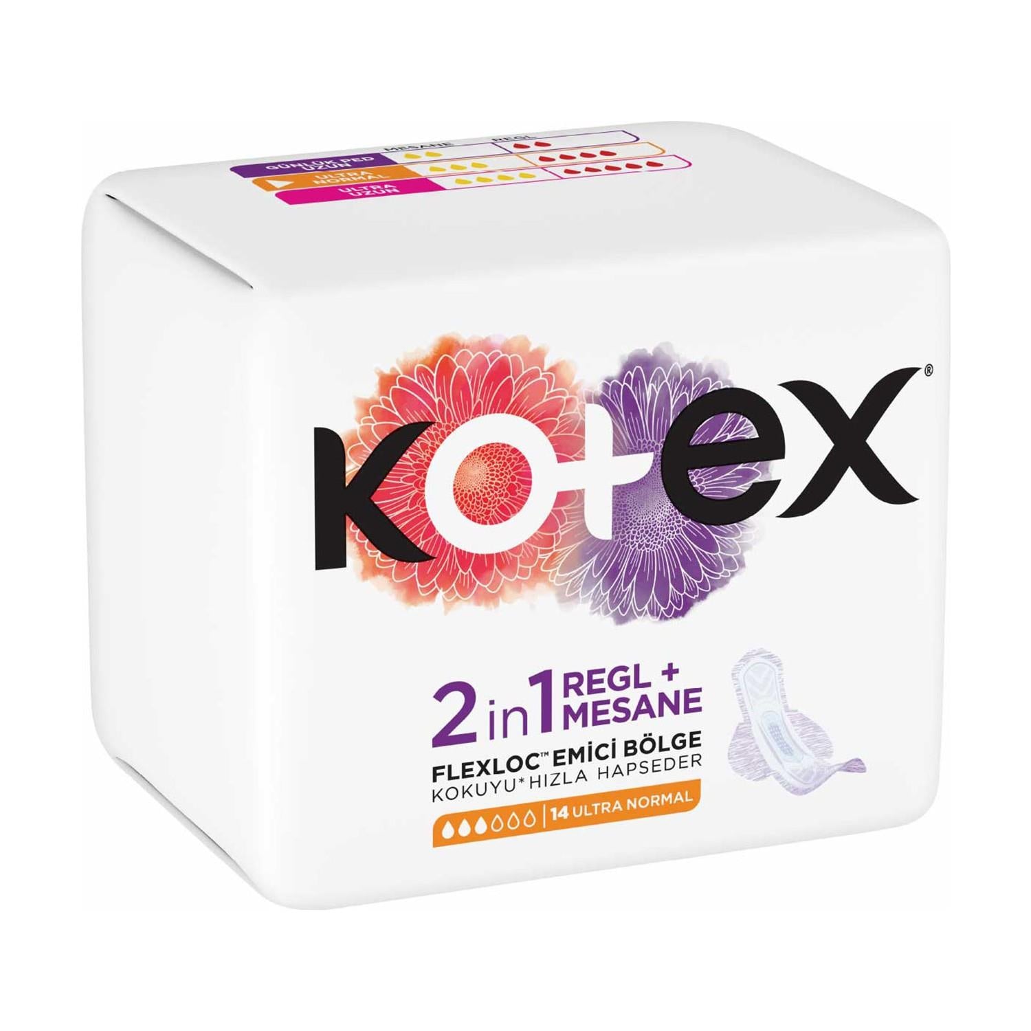 Kotex 2in1 Regl + Mesane Ultra Normal Ped 14'lü