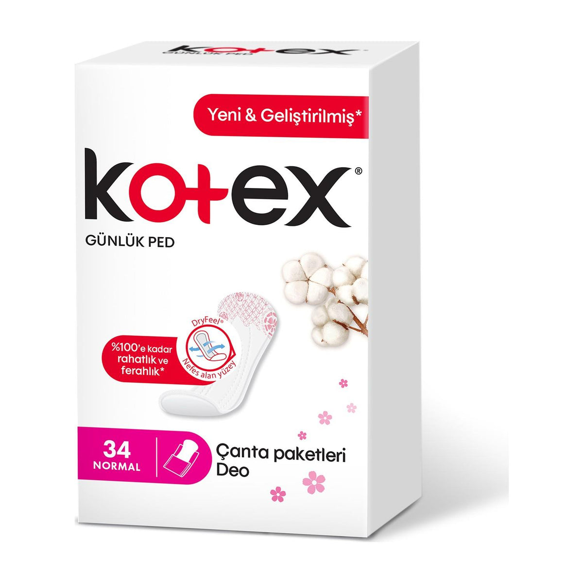 Kotex Normal Günlük Ped 34'lü Deo