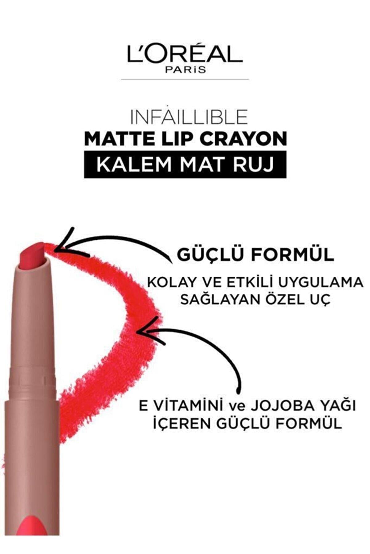 L'Oreal Paris Infaillible Matte Lip Crayon Kalem Mat Ruj - 109 Flirty Toffee