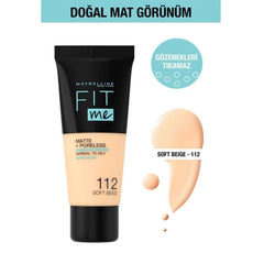 Maybelline New York Fit Me Matte+Poreless Fondöten - 112 Soft Beige