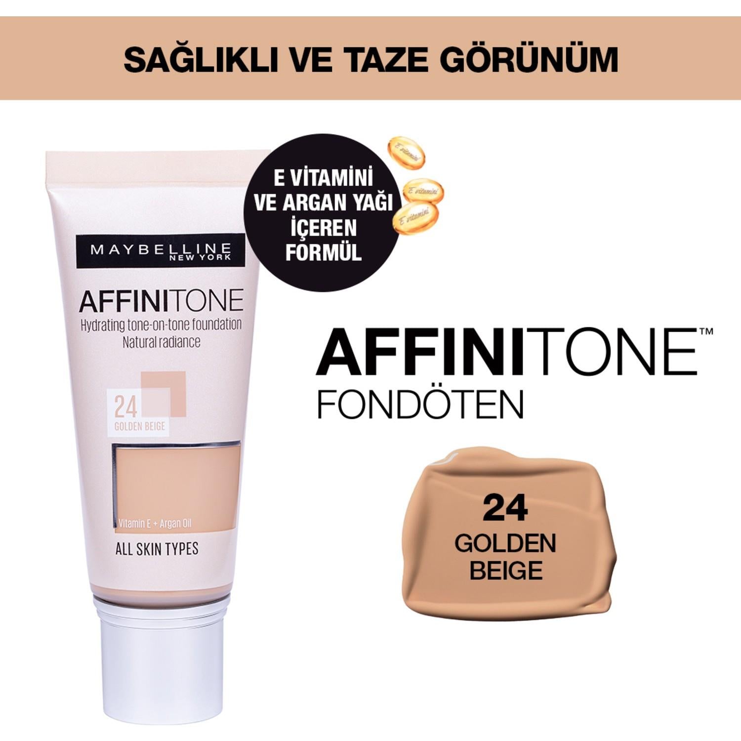 Maybelline New York Affinitone Fondöten - 24 Golden Beige