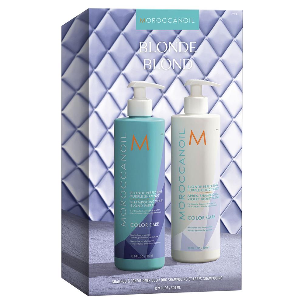 Moroccanoil Duo Blonde Kit Blonde Perfecting Purple Şampuan 500ML ve Saç Kremi 500ML 2li Set