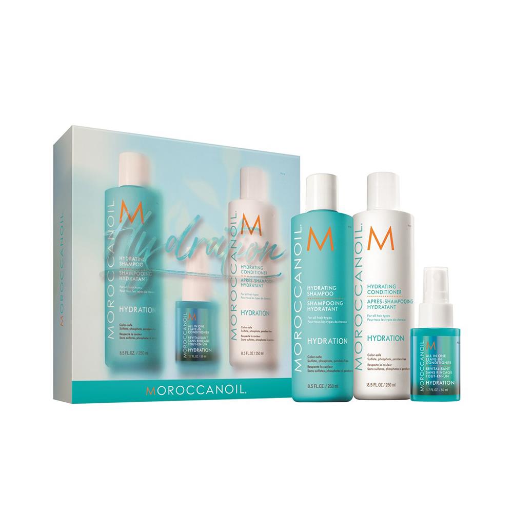 Moroccanoil Hydration Spring Kit Hydration Şampuan 250 ML ve Saç Kremi 250ML Durulanmayan Saç Kremi 50ML 3lü Set