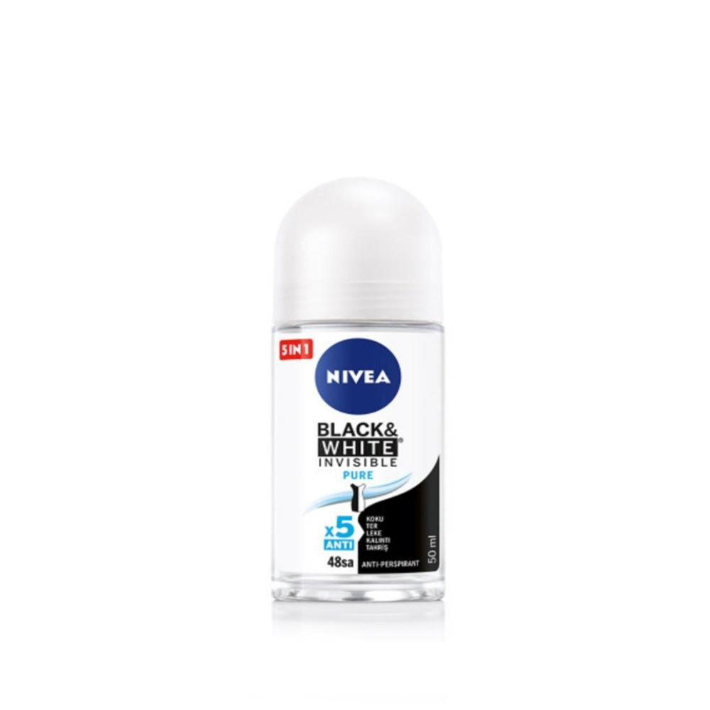 Nivea Kadın Roll On Deodorant Black&White Invisible Pure 48 Saat Anti-perspirant Koruma 50ml