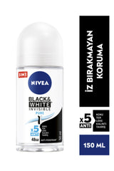 Nivea Kadın Roll On Deodorant Black&White Invisible Pure 48 Saat Anti-perspirant Koruma 50ml