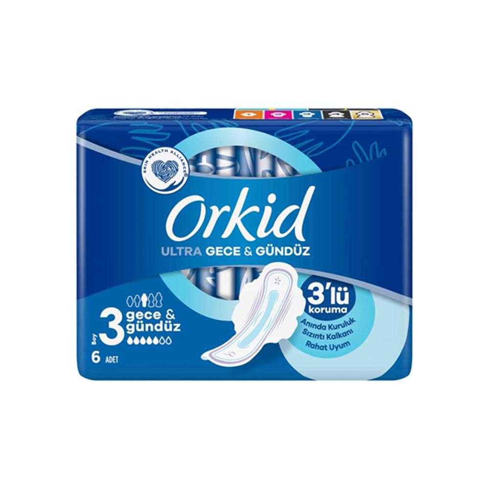 Orkid Ultra Gece & Gündüz Hijyenik Ped 6lı