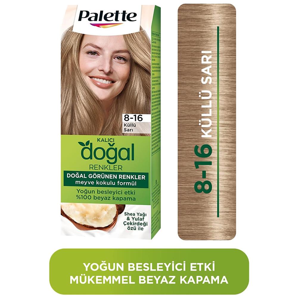 Palette Kalıcı Doğal Renkler Set 8-16 Küllü Sarı Saç Boyası