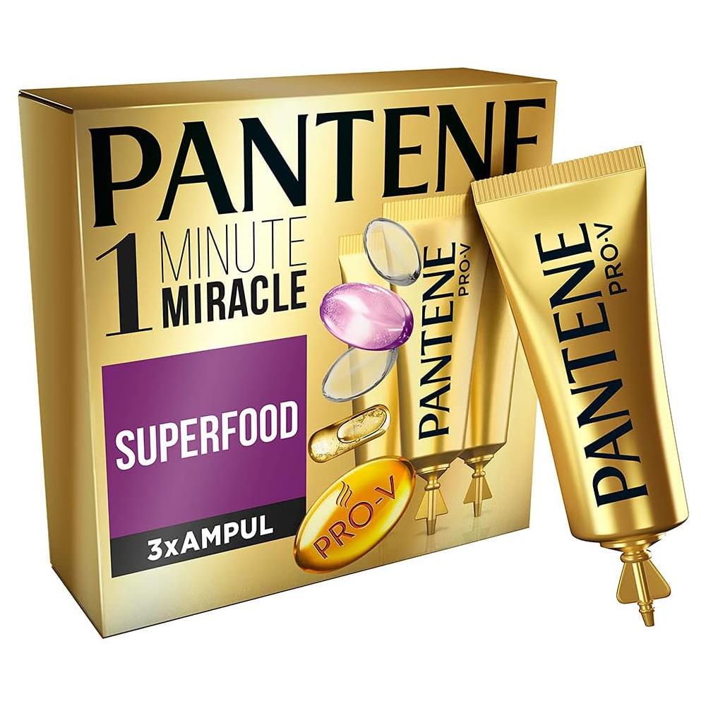 Pantene 1 Minute Miracle Superfood Ampül Saç Bakım Kürü 3x15ML