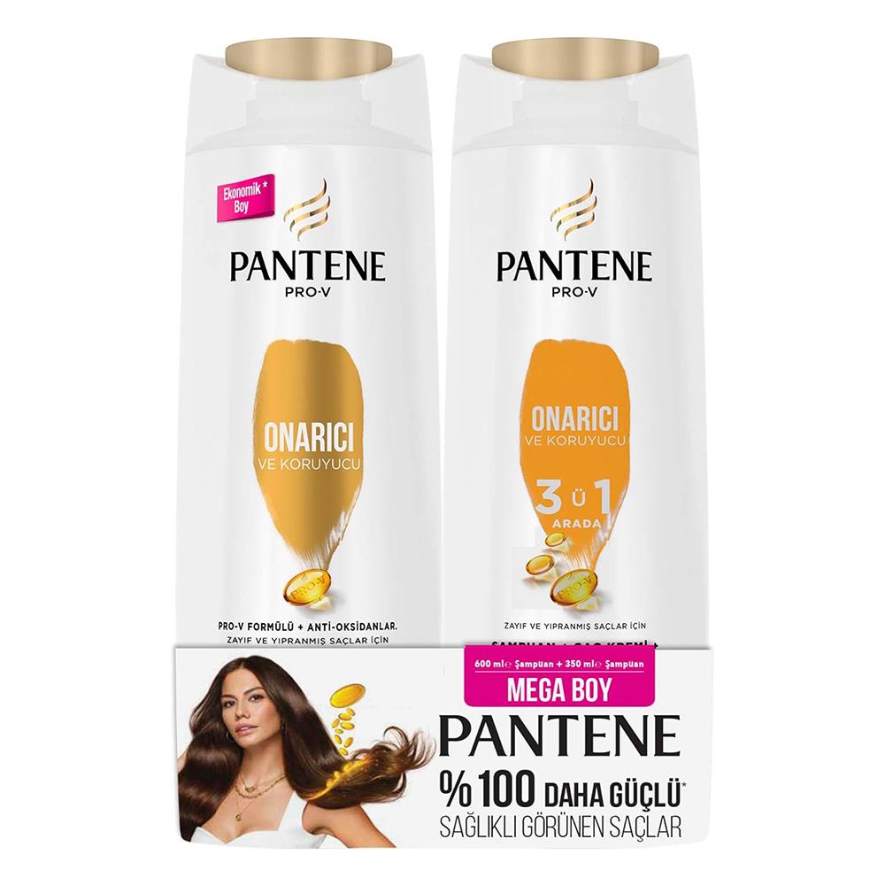 Pantene Pro-V Onarıcı ve Koruyucu Şampuan 600ML + 3ü1 Arada Şampuan 350ML