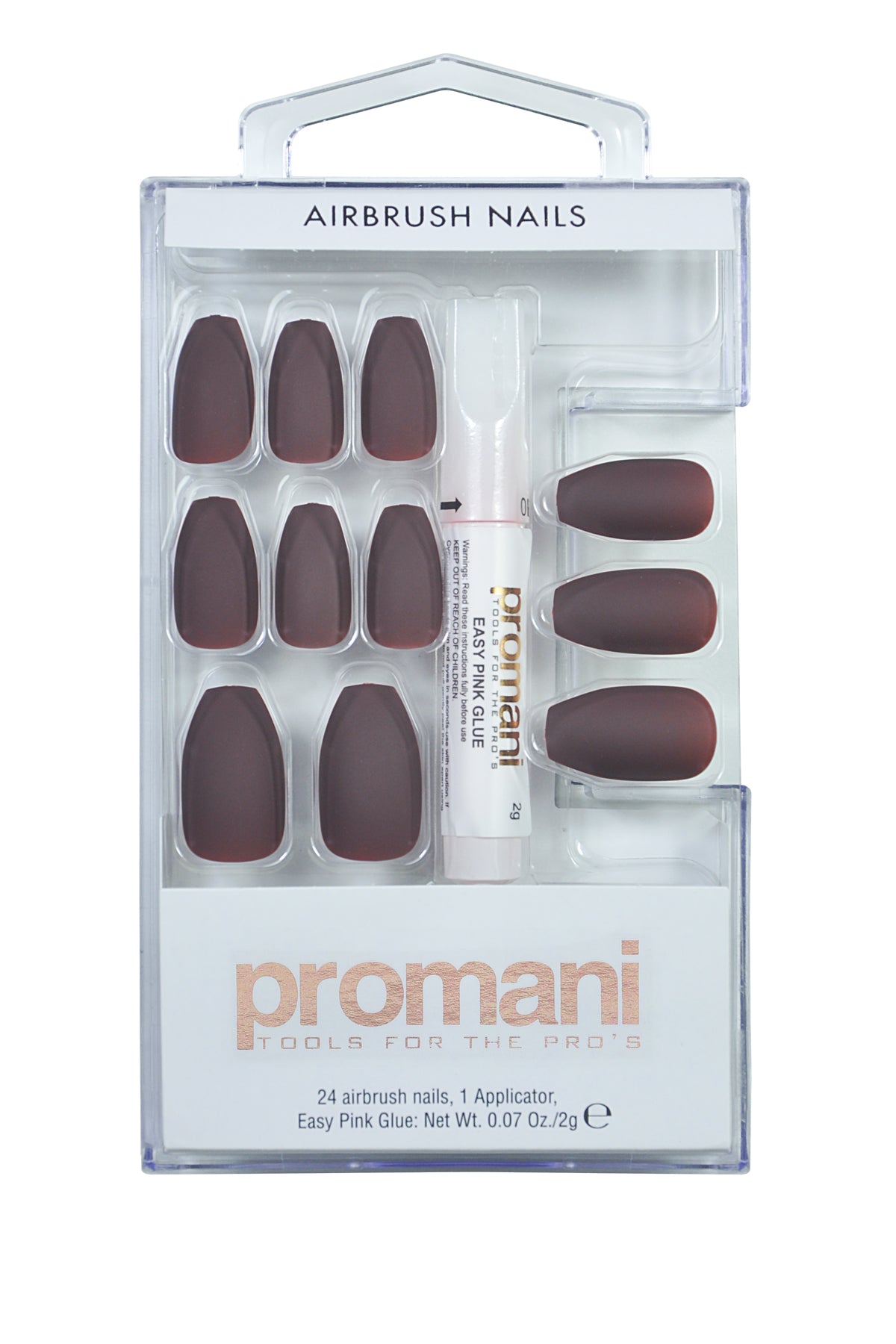 Promani PR-5018 Mat Koyu Bordo Takma Tırnak Seti