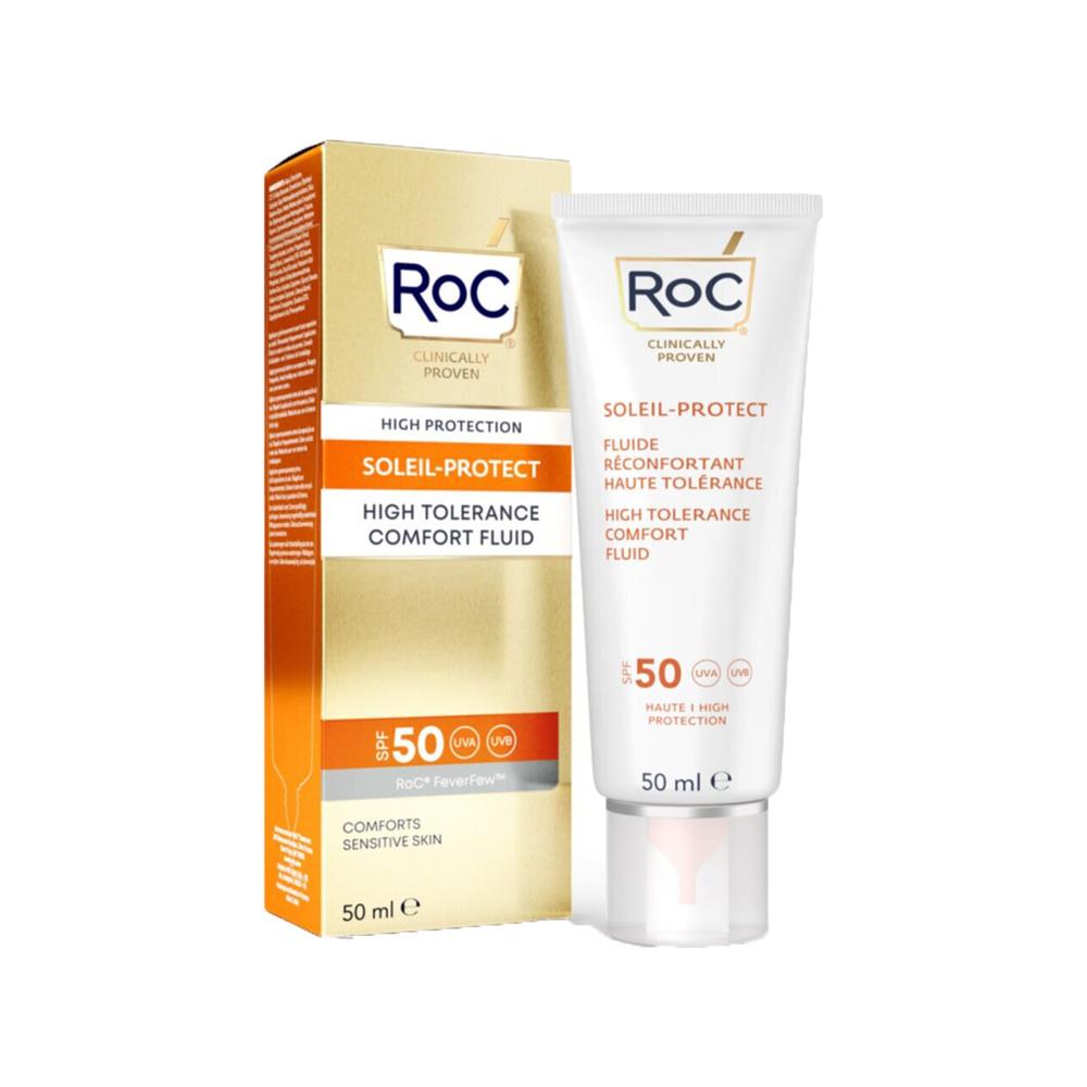 Roc Soleil-Protect High Tolerance 50 Faktör Güneş Korumalı Kırışıklık Karşıtı Rahatlatıcı Likit Krem 50ML