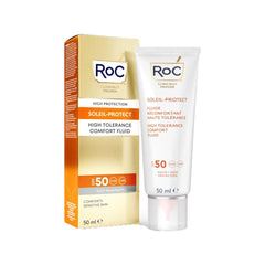 Roc Soleil-Protect High Tolerance 50 Faktör Güneş Korumalı Kırışıklık Karşıtı Rahatlatıcı Likit Krem 50ML