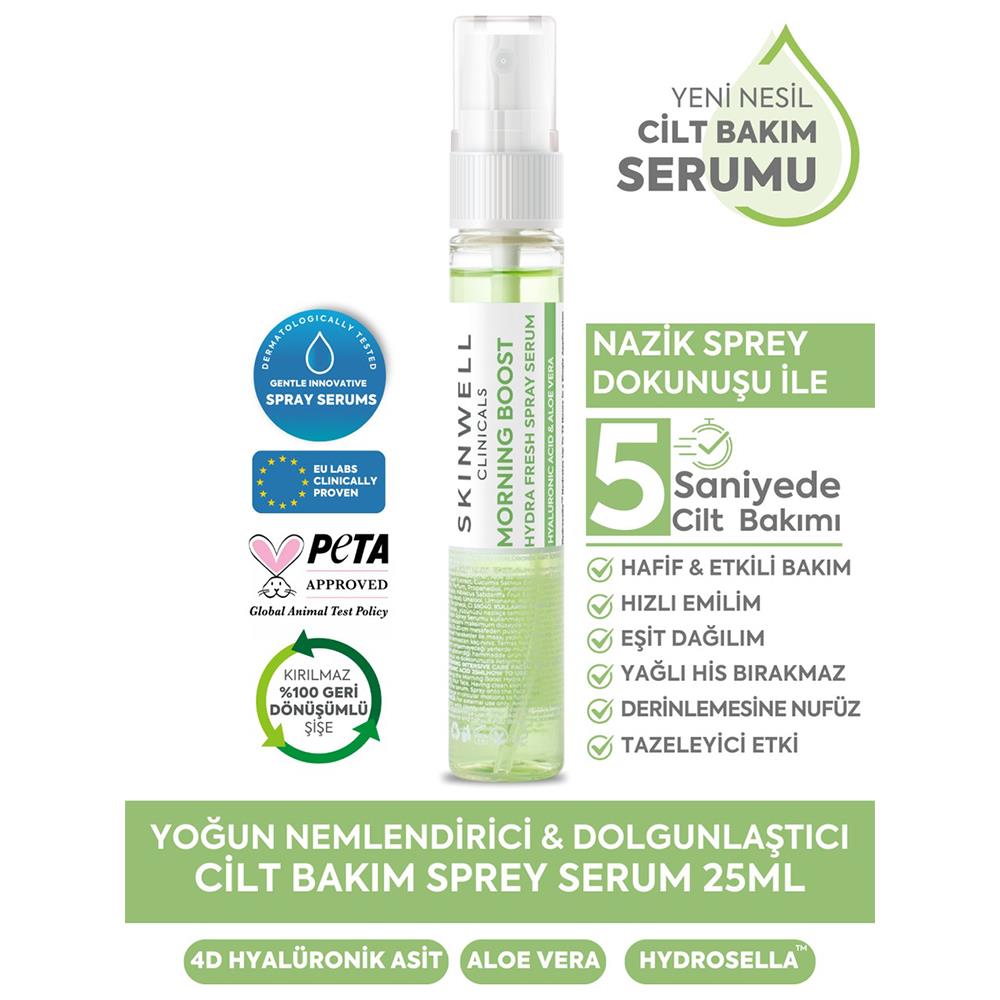 Skinwell Sabah Yoğun Bakım Hyalüronik Asit İçerikli Yüz Bakım Sprey Serum 25ML